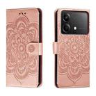 For Xiaomi Redmi Note 13R Pro Sun Mandala Embossing Pattern Phone Leather Case(Rose Gold) - 1