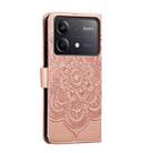 For Xiaomi Redmi Note 13R Pro Sun Mandala Embossing Pattern Phone Leather Case(Rose Gold) - 3