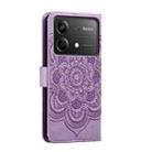 For Xiaomi Redmi Note 13R Pro Sun Mandala Embossing Pattern Phone Leather Case(Purple) - 3