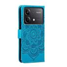 For Xiaomi Redmi Note 13R Pro Sun Mandala Embossing Pattern Phone Leather Case(Blue) - 3