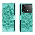 For Xiaomi Redmi Note 13R Pro Sun Mandala Embossing Pattern Phone Leather Case(Green) - 1