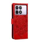 For Xiaomi Redmi K70 Sun Mandala Embossing Pattern Phone Leather Case(Red) - 3