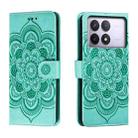 For Xiaomi Redmi K70 Sun Mandala Embossing Pattern Phone Leather Case(Green) - 1