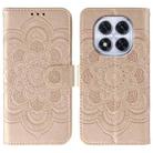 For Redmi Note 14 Pro 4G / 5G / Note 14 Pro+ Sun Mandala Embossing Pattern Phone Leather Case(Rose Gold) - 1