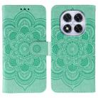 For Redmi Note 14 Pro 4G / 5G / Note 14 Pro+ Sun Mandala Embossing Pattern Phone Leather Case(Green) - 1