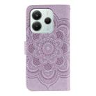 For Redmi Note14 4G 163.25mm Sun Mandala Embossing Pattern Phone Leather Case(Purple) - 3