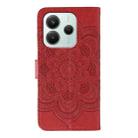 For Redmi Note 14 4G 164.84mm Sun Mandala Embossing Pattern Phone Leather Case(Red) - 3