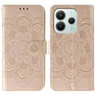 For Redmi Note 14 4G 164.84mm Sun Mandala Embossing Pattern Phone Leather Case(Rose Gold) - 1