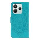 For Redmi Note 14 5G Sun Mandala Embossing Pattern Phone Leather Case(Blue) - 3