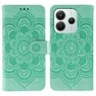 For Redmi Note 14 5G Sun Mandala Embossing Pattern Phone Leather Case(Green) - 1