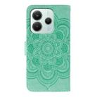 For Redmi Note 14 5G Sun Mandala Embossing Pattern Phone Leather Case(Green) - 3