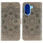 For Redmi A5 4G 173.3mm Sun Mandala Embossing Pattern Phone Leather Case(Grey) - 1