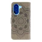 For Redmi A5 4G 173.3mm Sun Mandala Embossing Pattern Phone Leather Case(Grey) - 3