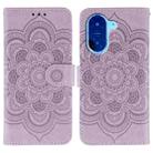 For Redmi A5 4G 171.7mm / Poco C71 4G Sun Mandala Embossing Pattern Phone Leather Case(Purple) - 1
