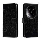 For Xiaomi 14 Ultra Sun Mandala Embossing Pattern Phone Leather Case(Black) - 1