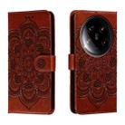 For Xiaomi 14 Ultra Sun Mandala Embossing Pattern Phone Leather Case(Brown) - 1