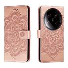 For Xiaomi 14 Ultra Sun Mandala Embossing Pattern Phone Leather Case(Rose Gold) - 1