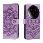 For Xiaomi 14 Ultra Sun Mandala Embossing Pattern Phone Leather Case(Purple) - 1