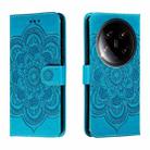 For Xiaomi 14 Ultra Sun Mandala Embossing Pattern Phone Leather Case(Blue) - 1