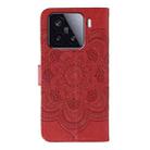 For Xiaomi 15 Sun Mandala Embossing Pattern Phone Leather Case(Red) - 3