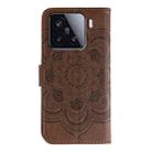 For Xiaomi 15 Sun Mandala Embossing Pattern Phone Leather Case(Brown) - 3