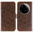 For Xiaomi 15 Ultra Sun Mandala Embossing Pattern Phone Leather Case(Brown) - 1