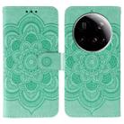 For Xiaomi 15 Ultra Sun Mandala Embossing Pattern Phone Leather Case(Green) - 1