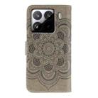 For Xiaomi 15 Pro Sun Mandala Embossing Pattern Phone Leather Case(Grey) - 3
