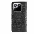 For Xiaomi 15 Pro Sun Mandala Embossing Pattern Phone Leather Case(Black) - 3