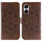For Xiaomi Poco X7 Pro Sun Mandala Embossing Pattern Phone Leather Case(Brown) - 1