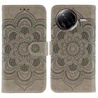 For Xiaomi Poco F7 Ultra / Redmi K80 Pro Sun Mandala Embossing Pattern Phone Leather Case(Grey) - 1