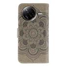 For Xiaomi Poco F7 Ultra / Redmi K80 Pro Sun Mandala Embossing Pattern Phone Leather Case(Grey) - 3