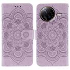 For Xiaomi Poco F7 Ultra / Redmi K80 Pro Sun Mandala Embossing Pattern Phone Leather Case(Purple) - 1