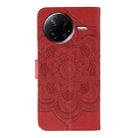 For Xiaomi Poco F7 Pro / Redmi K80 Sun Mandala Embossing Pattern Phone Leather Case(Red) - 3