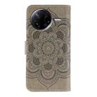 For Xiaomi Poco F7 Pro / Redmi K80 Sun Mandala Embossing Pattern Phone Leather Case(Grey) - 3