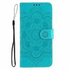 For Xiaomi Poco F7 Pro / Redmi K80 Sun Mandala Embossing Pattern Phone Leather Case(Blue) - 2