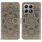For Xiaomi 14T Sun Mandala Embossing Pattern Phone Leather Case(Grey) - 1