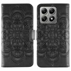 For Xiaomi 14T Sun Mandala Embossing Pattern Phone Leather Case(Black) - 1