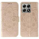 For Xiaomi 14T Sun Mandala Embossing Pattern Phone Leather Case(Rose Gold) - 1
