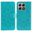 For Xiaomi 14T Sun Mandala Embossing Pattern Phone Leather Case(Blue) - 1