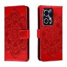 For Honor 90 GT Sun Mandala Embossing Pattern Phone Leather Case(Red) - 1
