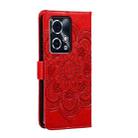 For Honor 90 GT Sun Mandala Embossing Pattern Phone Leather Case(Red) - 3