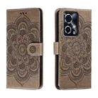 For Honor 90 GT Sun Mandala Embossing Pattern Phone Leather Case(Grey) - 1