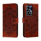 For Honor 90 GT Sun Mandala Embossing Pattern Phone Leather Case(Brown) - 1