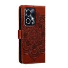 For Honor 90 GT Sun Mandala Embossing Pattern Phone Leather Case(Brown) - 3