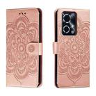 For Honor 90 GT Sun Mandala Embossing Pattern Phone Leather Case(Rose Gold) - 1