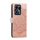 For Honor 90 GT Sun Mandala Embossing Pattern Phone Leather Case(Rose Gold) - 3