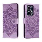 For Honor 90 GT Sun Mandala Embossing Pattern Phone Leather Case(Purple) - 1