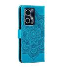 For Honor 90 GT Sun Mandala Embossing Pattern Phone Leather Case(Blue) - 3