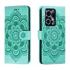 For Honor 90 GT Sun Mandala Embossing Pattern Phone Leather Case(Green) - 1